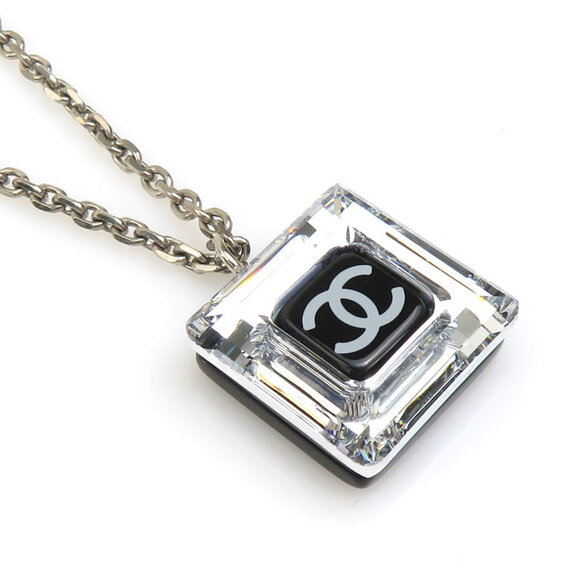 CHANEL Black Logo Necklace